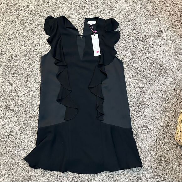 Parker Toni Dress - 100% Silk, Black, Ruffle Cocktail dress size Small NWT - Picture 13 of 13